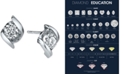 Sirena Diamond Twist Stud Earrings (1/4 ct. t.w.) in 14k White Gold